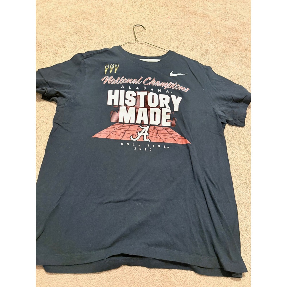 Nike Alabama Crimson Tide 2020 National Champions History Made T-Shirt Mens L